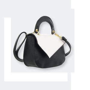 OLIVIA MILLER Women's Adelaide Satchel Top Handled Handbag In Black White